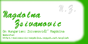 magdolna zsivanovic business card